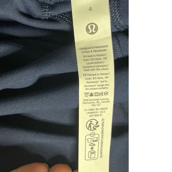 Lululemon Align High Rise Crop 17" Size 4 True Navy Yoga Pants Retail $88 - Picture 6 of 7